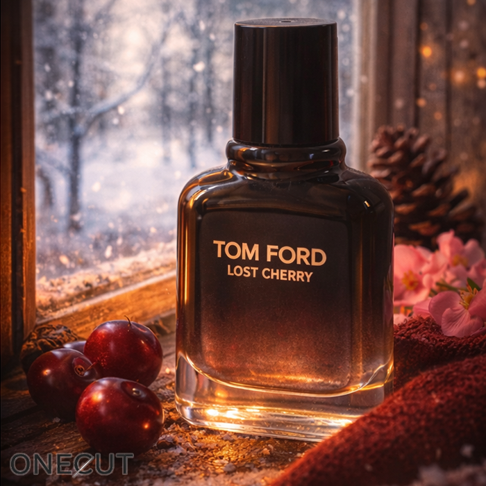 تصویر مفهومی عطر لاست چری وان کات در فضای شبانه و لوکس